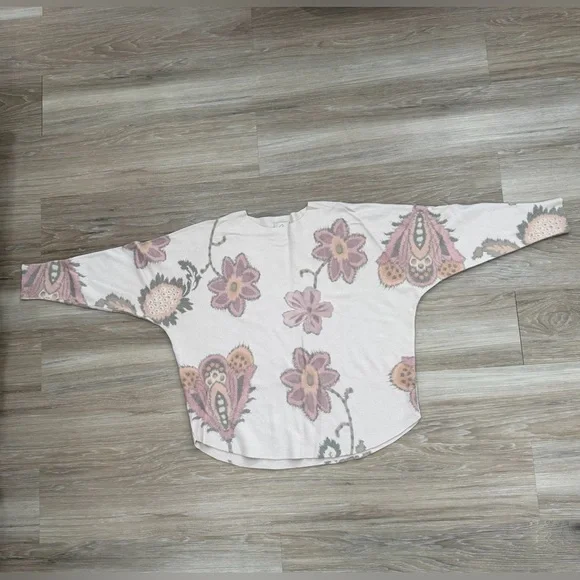 Sioni Size 1X Floral Sweater - Mauve and Beige - Picture 6 of 12